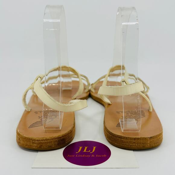 Ancient Greek Sandals Women's Goudi Sandals Off White/Gold Size 39 EU/ 9 US - Picture 7 of 15